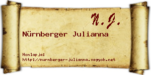 Nürnberger Julianna névjegykártya